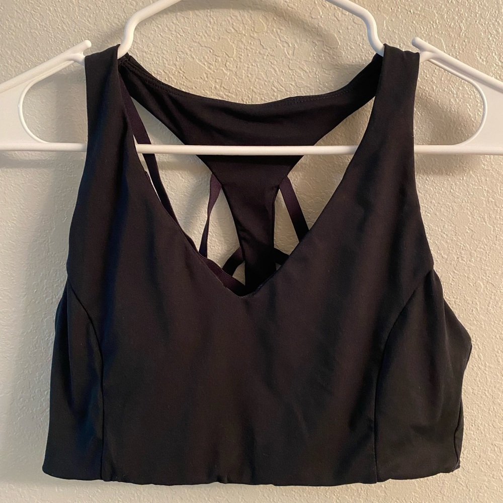 All black Fabletics Sports Bra